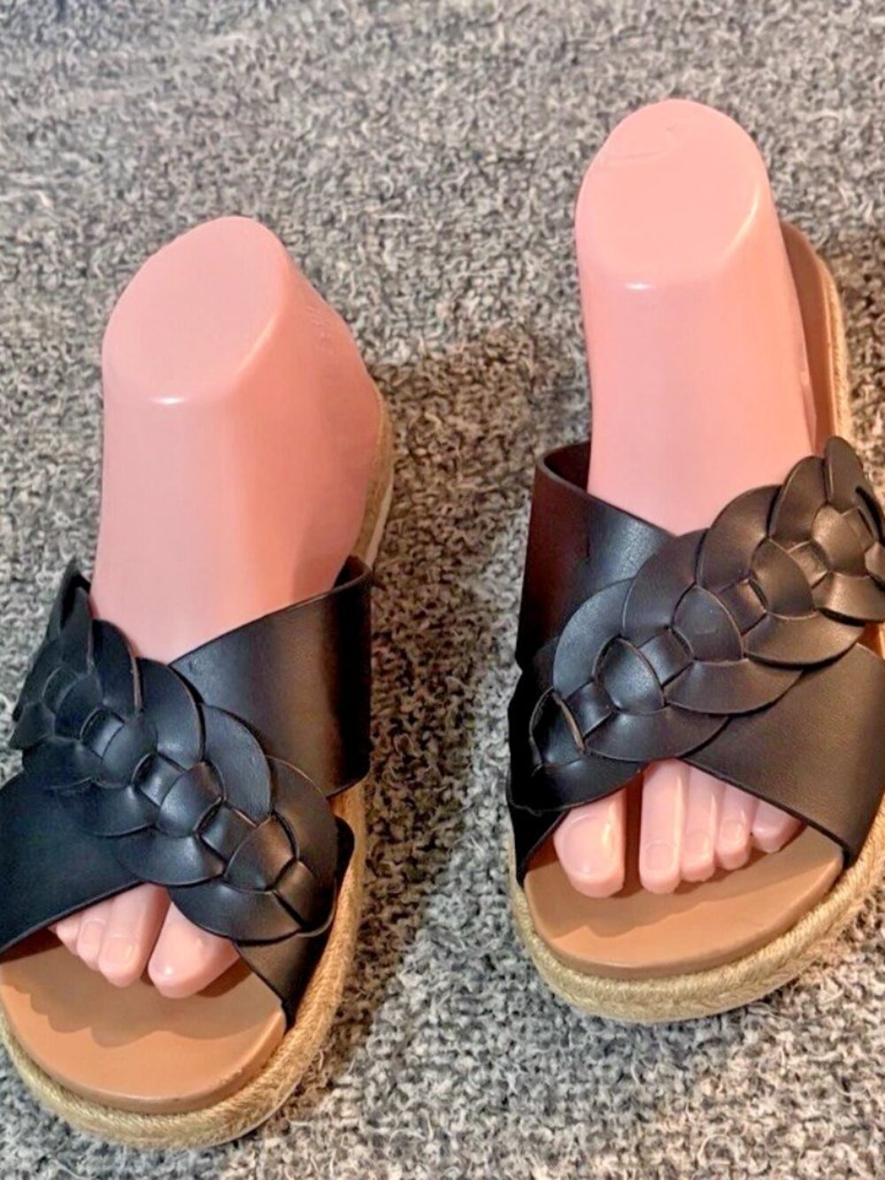 Circus by Sam Edelman Nola Slide Platform Sandals in Black - Size 9